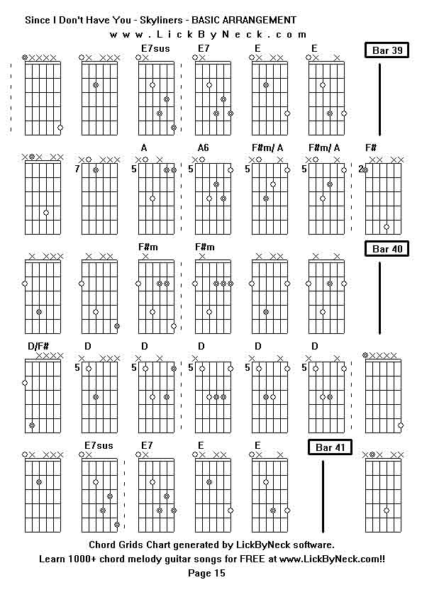 Chord Grids Chart of chord melody fingerstyle guitar song-Since I Don't Have You - Skyliners - BASIC ARRANGEMENT,generated by LickByNeck software.